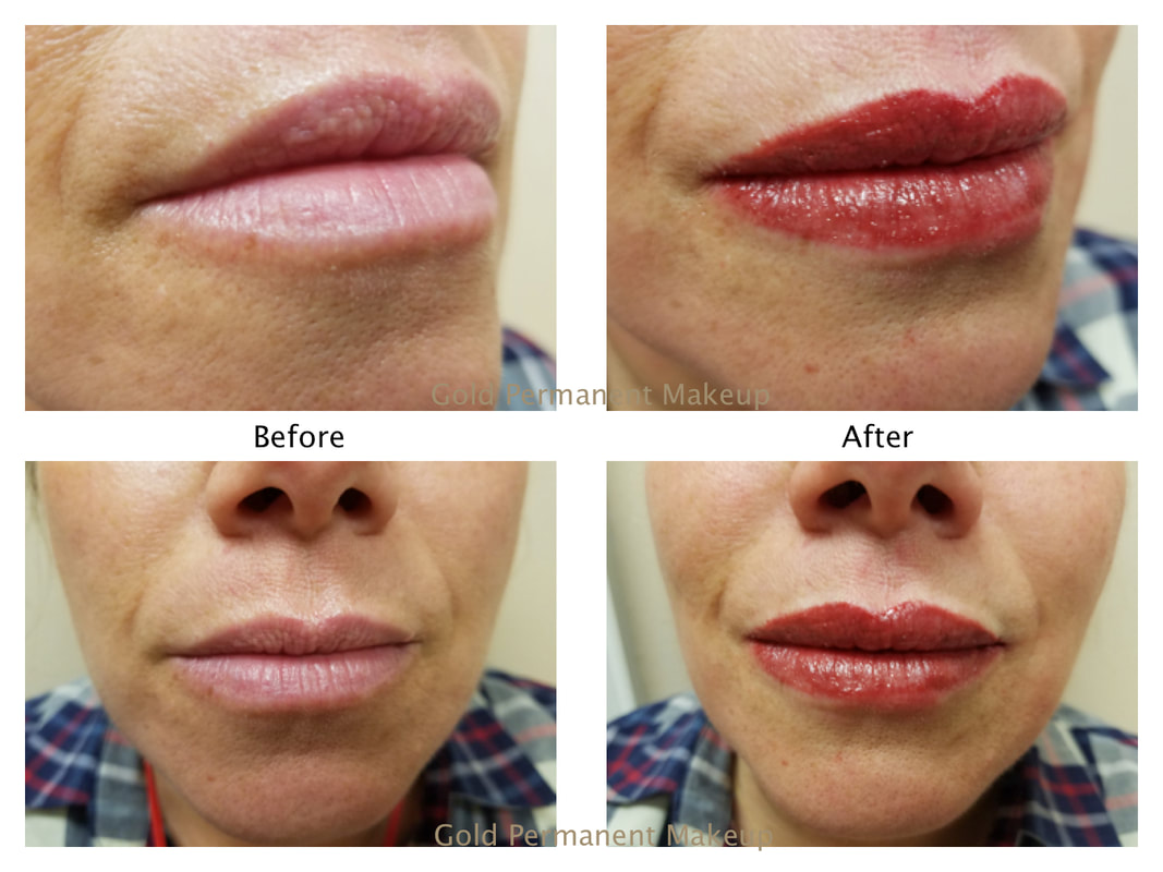 Gold Permanent Makeup Lips